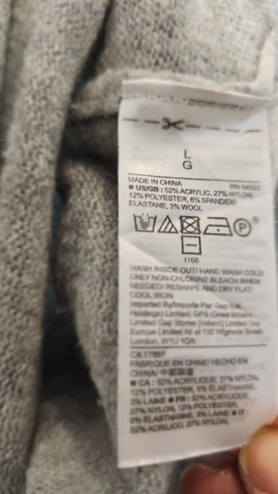 Sweater Premium rallado GAP  Talla L
